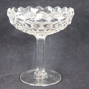 Fostoria American Clear Pedestal Compote 6" tall 5.5" wide NO LID Vintage
